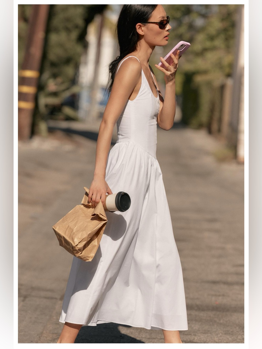 ZARA CORSET-STYLE POPLIN MIDI DRESS - Picture 5 of 16